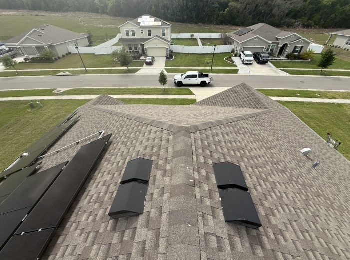 Roof inspection — aerial view